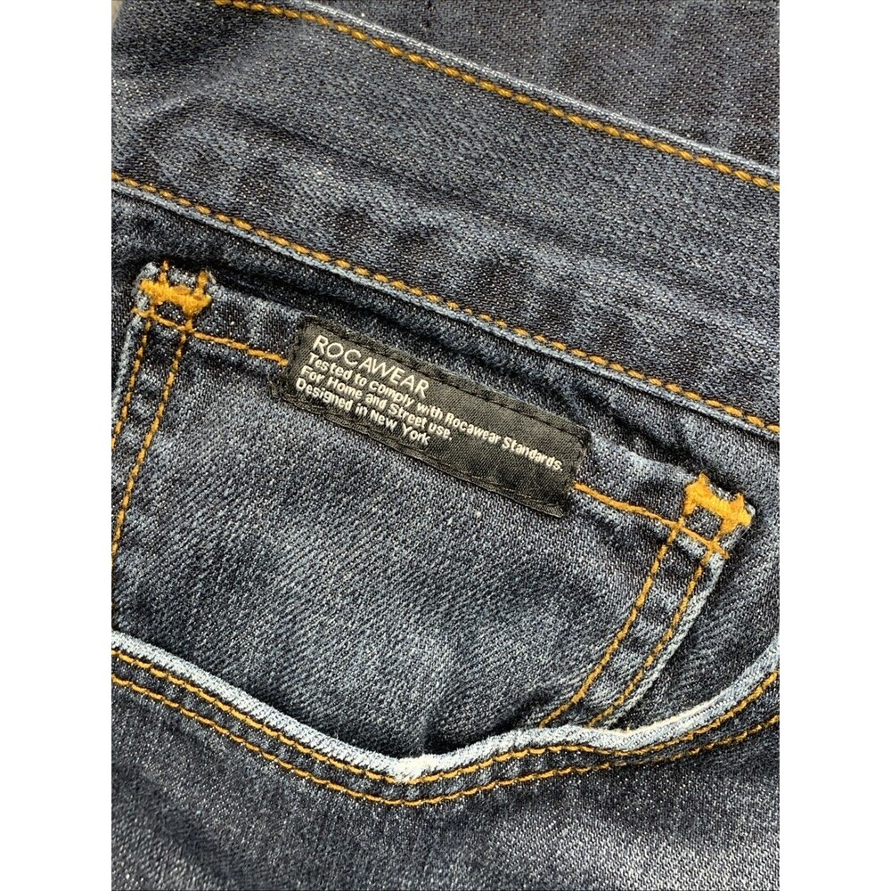 RocaWear Authentic Denim Jeans Men's 1999 Loose Fit Dark Blue Size 36X30 Y2K - Picture 11 of 16